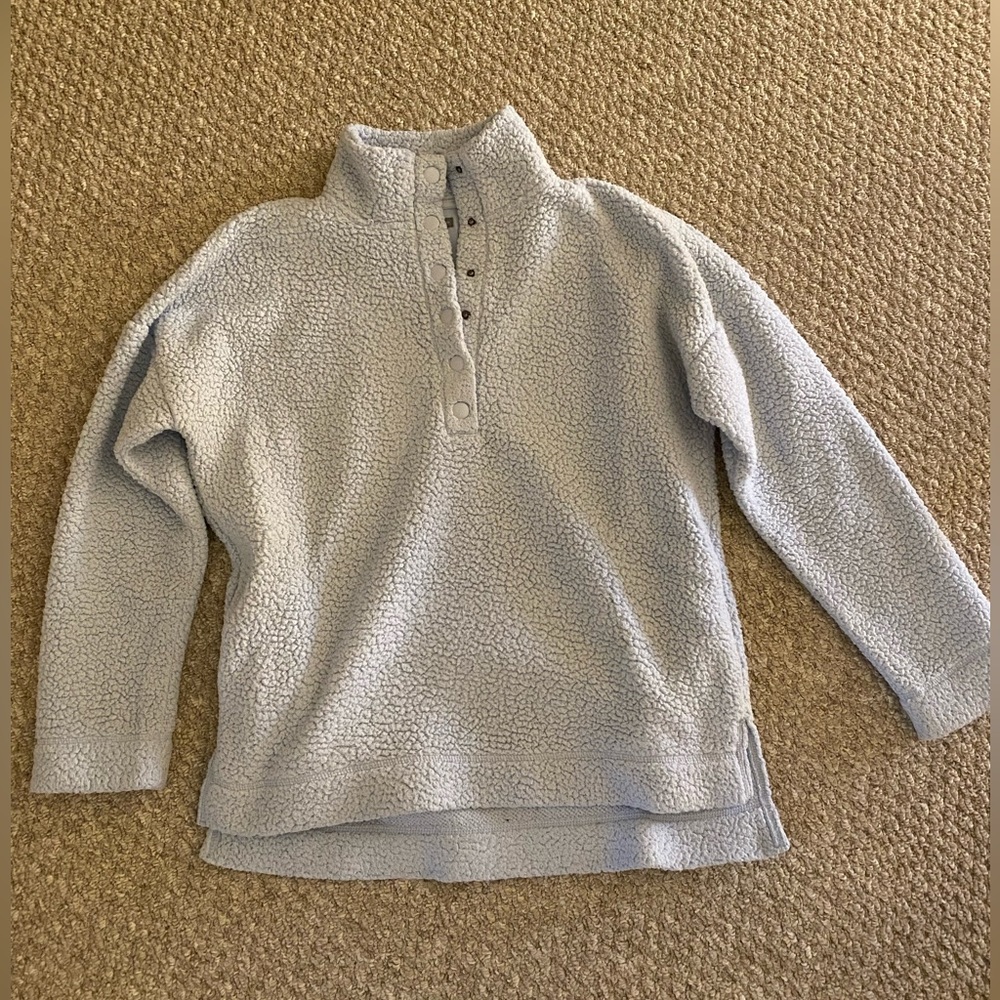 Aerie Sherpa Quarter Snap Sweatshirt